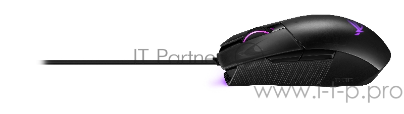 ASUS ROG Strix Impact II Игровая мышь (8 кнопок, 6200 dpi, Omron, Black, USB, RGB подсветка, 90MP01E0-B0UA00)
