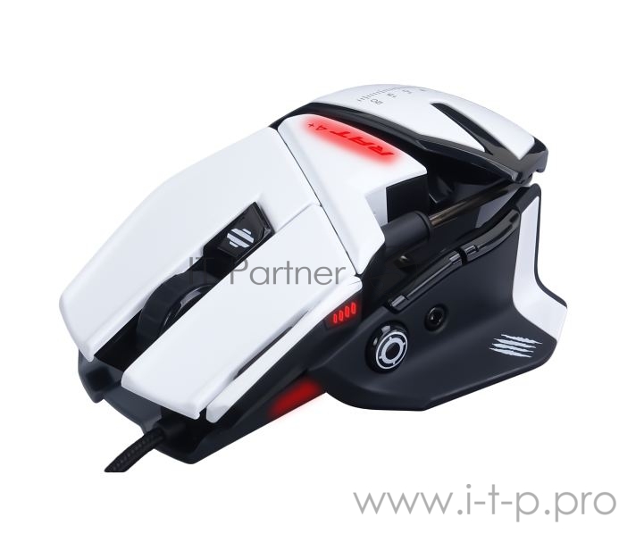 Mad Catz R.A.T. 4+ Игровая мышь белая (PMW3330, USB, 9 кнопок, 7200 dpi, красная подсветка)