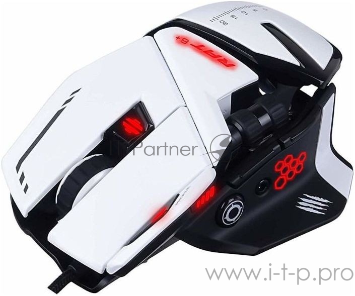 Mad Catz R.A.T. 6+ Игровая мышь белая (PMW3360, Omron, USB, 11 кнопок, 12000 dpi, RGB подсветка)