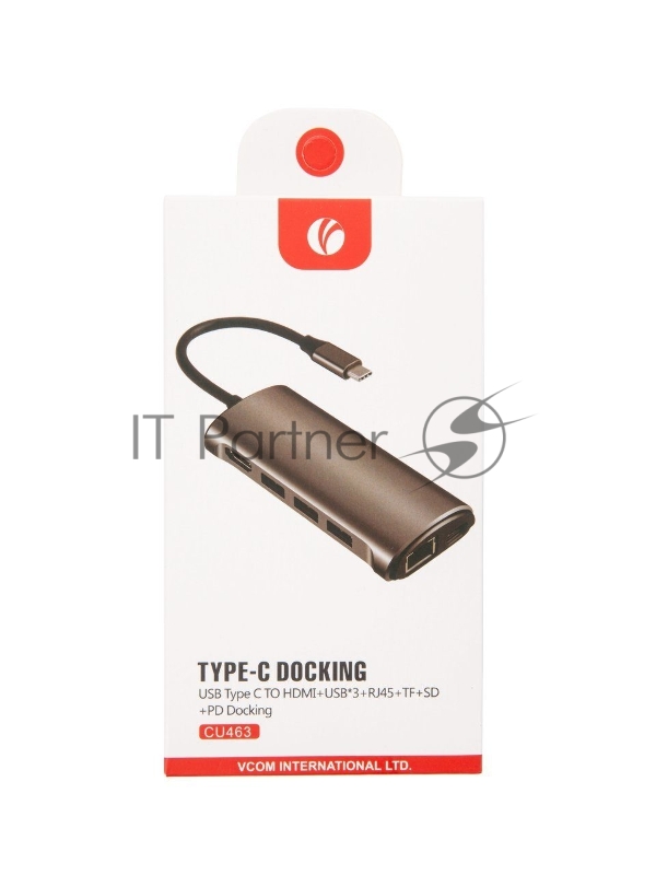 Кабель-адаптер USB3.1 Type-CM-->HDMI 4K*60Hz +3USB3.0+RJ45+TF+SD+PD charging VCOM <CU463>