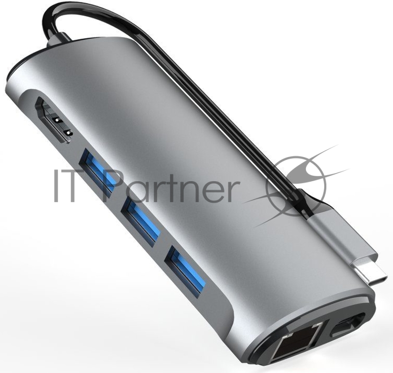 Кабель-адаптер USB3.1 Type-CM-->HDMI 4K*60Hz +3USB3.0+RJ45+TF+SD+PD charging VCOM <CU463>