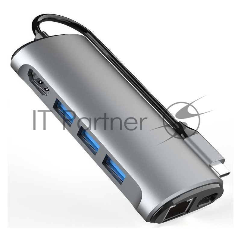 Кабель-адаптер USB3.1 Type-CM-->HDMI 4K*60Hz +3USB3.0+RJ45+TF+SD+PD charging VCOM <CU463>