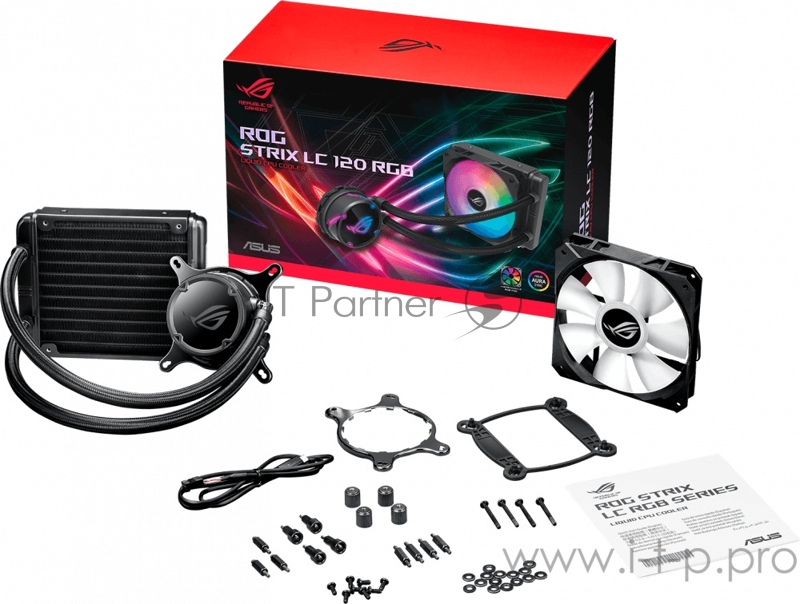 ASUS ROG STRIX LC 120 RGB система водяного охлаждения процессора (Intel: LGA 115x,1366, 2011, 2011-3, 2066, AMD: AM4, TR4*, 120mm вентилятор RGB, 90R