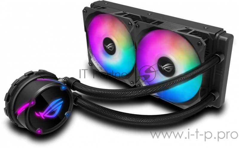 ASUS ROG STRIX LC 240 RGB система водяного охлаждения процессора (Intel: LGA 115x,1366, 2011, 2011-3, 2066, AMD: AM4, TR4*, 120mm 2 вентилятора RGB,