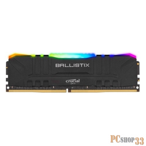 Память для настольных систем, Crucial DRAM Ballistix Black RGB 8GB DDR4 3200MT/s CL16 Unbuffered DIMM 288pin Black RGB, EAN: 649528824271.(RCISBL8G