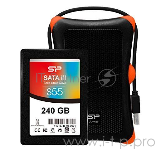 SSD жесткий диск SATA2.5 240GB UPGRADE KIT SP240GBSS3S55S27 SILICON POWER