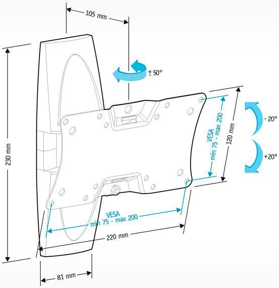 Кронштейн HOLDER LCDS-5062 белый