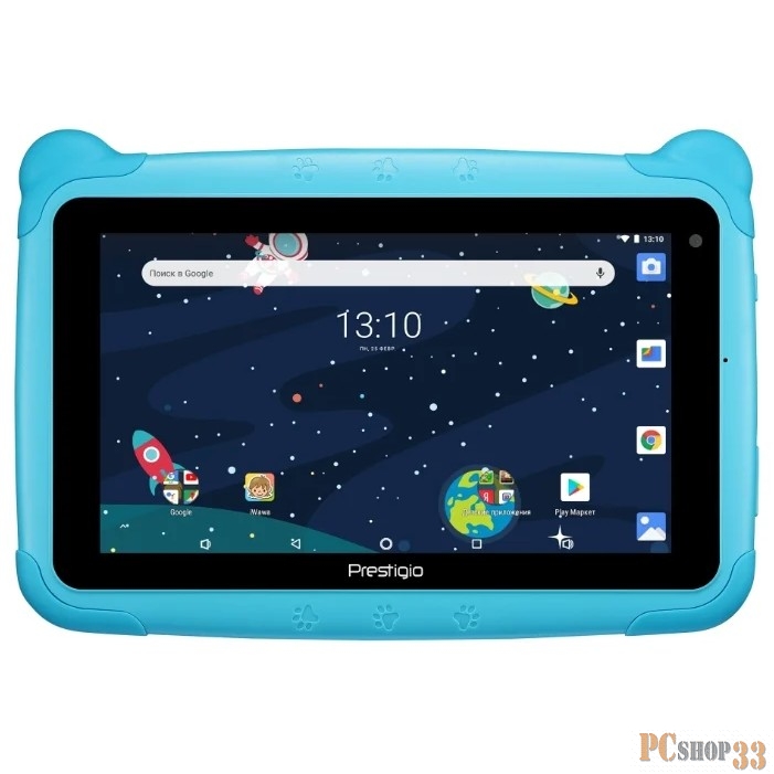 Планшет детский Prestigio Smartkids, PMT3997_W_D_BE, wifi, 7 1024*600 IPS display, up to 1.3GHz quad core processor, android 8.1(go edition), 1GB RAM+16GB ROM, 0.3MP front+2MP rear camera, 2500mAh battery