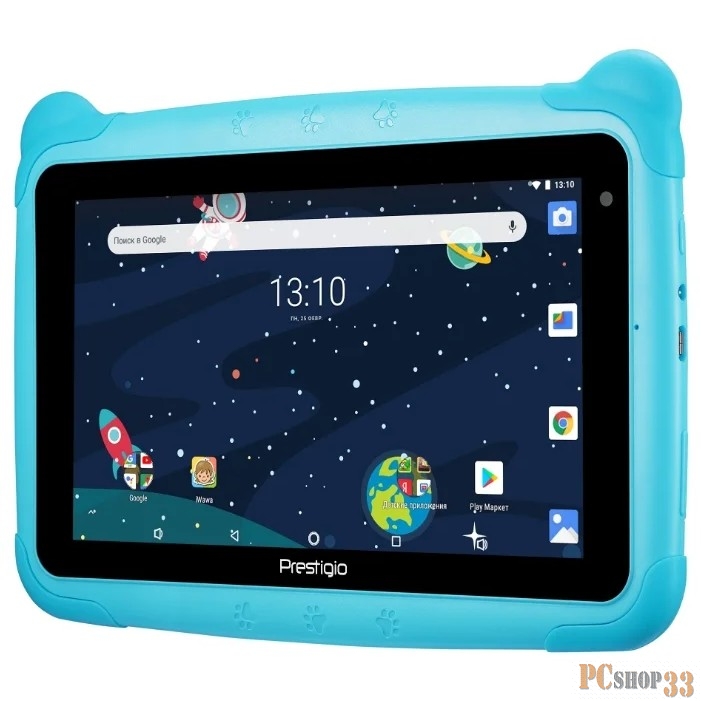 Планшет детский Prestigio Smartkids, PMT3997_W_D_BE, wifi, 7 1024*600 IPS display, up to 1.3GHz quad core processor, android 8.1(go edition), 1GB RAM+16GB ROM, 0.3MP front+2MP rear camera, 2500mAh battery