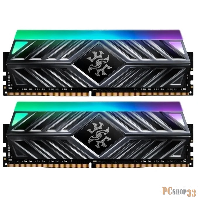 Модуль памяти ADATA 32GB DDR4 3000 DIMM SPECTRIX D41 RGB Grey Gaming Memory AX4U3000316G16A-DT41 Non-ECC, CL16, 1.35V, 1024x8, Kit (2x16GB), RTL