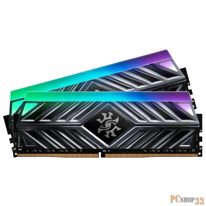 Модуль памяти ADATA 32GB DDR4 3000 DIMM SPECTRIX D41 RGB Grey Gaming Memory AX4U3000316G16A-DT41 Non-ECC, CL16, 1.35V, 1024x8, Kit (2x16GB), RTL
