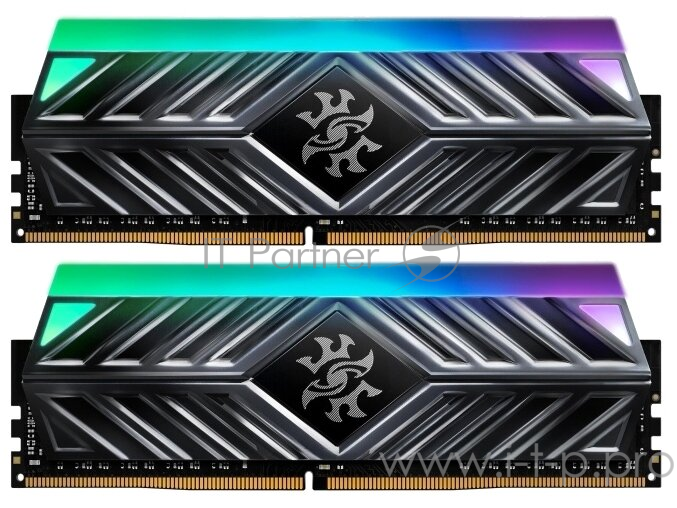 Модуль памяти ADATA 32GB DDR4 3200 DIMM SPECTRIX D41 RGB Grey Gaming Memory AX4U3200316G16-DT41 Non-ECC, CL16, 1.35V, 1024x8, Kit (2x16GB), RTL