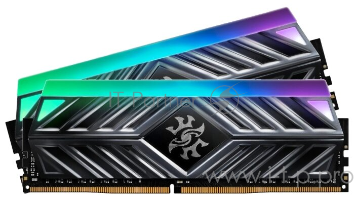 Модуль памяти ADATA 32GB DDR4 3200 DIMM SPECTRIX D41 RGB Grey Gaming Memory AX4U3200316G16-DT41 Non-ECC, CL16, 1.35V, 1024x8, Kit (2x16GB), RTL