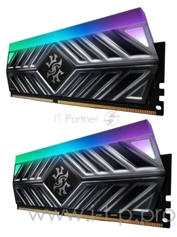 Модуль памяти ADATA 32GB DDR4 3200 DIMM SPECTRIX D41 RGB Grey Gaming Memory AX4U3200316G16-DT41 Non-ECC, CL16, 1.35V, 1024x8, Kit (2x16GB), RTL