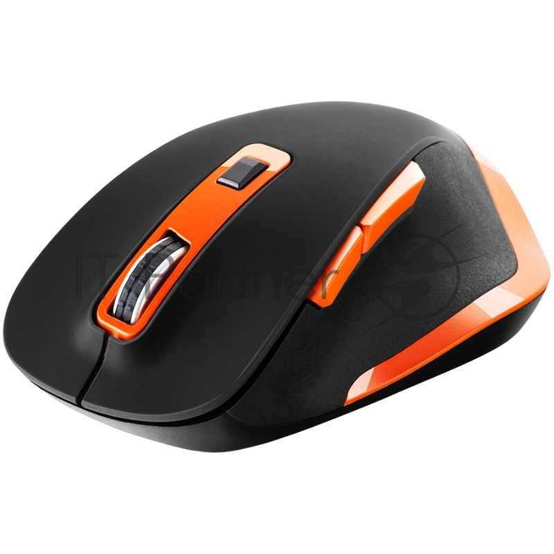 Мышь Canyon 2.4Ghz Wireless mouse, with 6 buttons,DPI 800/1200/1600/2000/2400,Batter pcs , Black-Orange119.6*81.1*43.3mm8