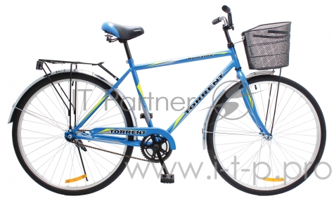 Велосипед Torrent Romantic (рама сталь 20, дорожный, 1скорость, колеса 28д., корзина) (28 / 20 / Голубой)