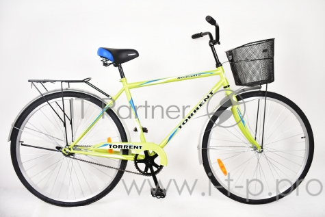 Велосипед Torrent Romantic (рама сталь 20, дорожный, 1скорость, колеса 28д., корзина) (28 / 20 / Зеленый)