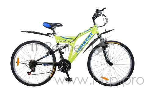 Велосипед Torrent Space (рама сталь 18, внед., 18 ск., колеса 26д, амортизат.)(26 / 18 / Зеленый)