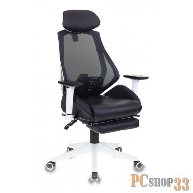 Кресло игровое Бюрократ CH-W770/BLACK черный искусст.кожа/сетка (пластик белый)