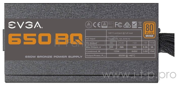 Блок питания EVGA BQ 650 80Plus Bronze Semi modular 110-BQ-0650-V2