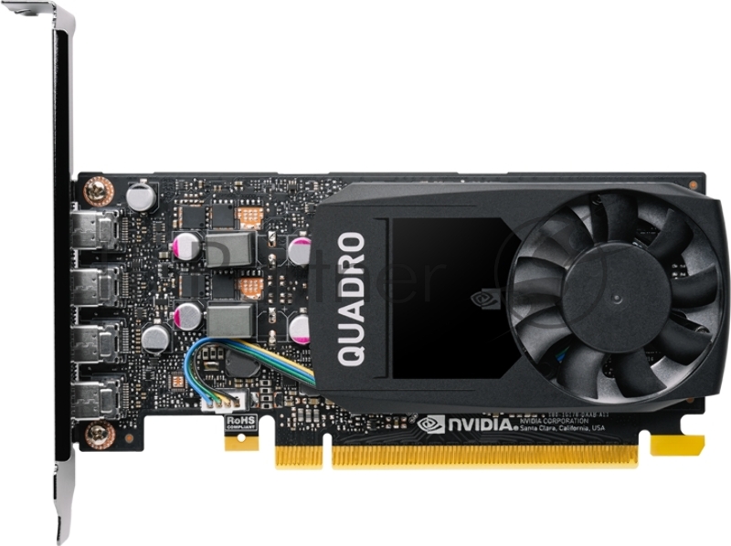 Видеокарта VGA PNY NVIDIA Quadro P1000, 4 GB GDDR5/128-bit, PCI Express 3.0 x16, DP 1.4x4, Low Profile