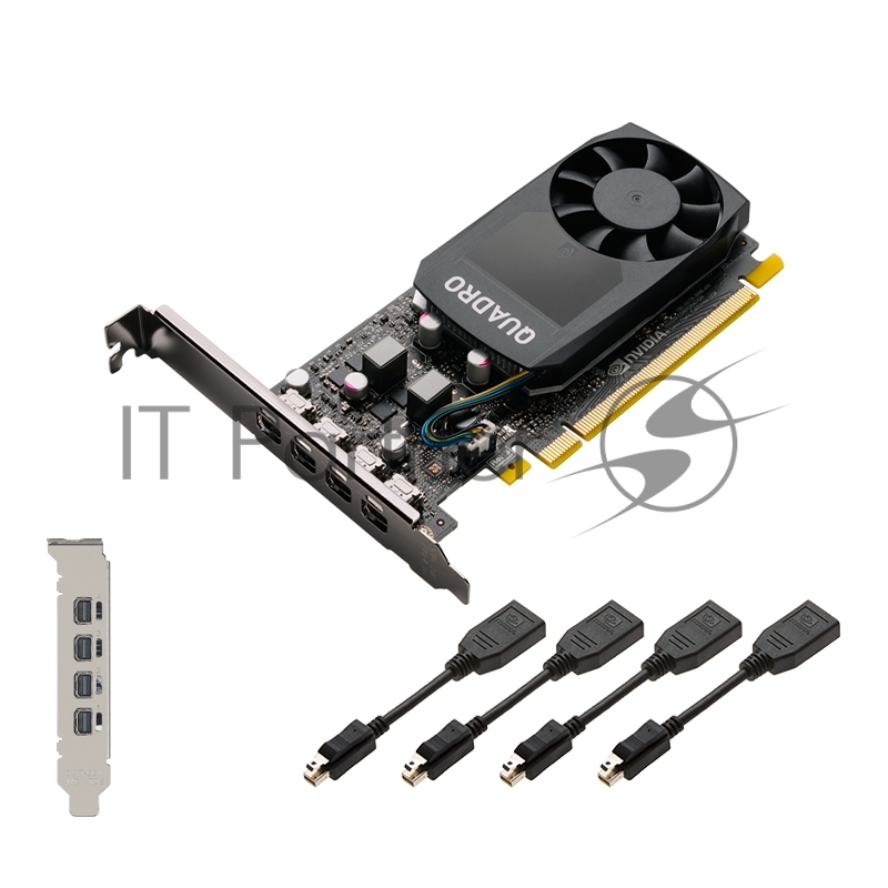 Видеокарта VGA PNY NVIDIA Quadro P620, 2 GB GDDR5/128 bit,4xMini DisplayPort, PCI-E 3.0, 4xminiDisplayPort - DVI-D, 4xminiDisplayPort - DisplayPort