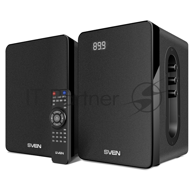 Колонки SVEN SPS-710 2.0 чёрные (2x20Вт (RMS), FM-тюнер, USB/SD, дисплей, пульт ДУ, Bluetooth)