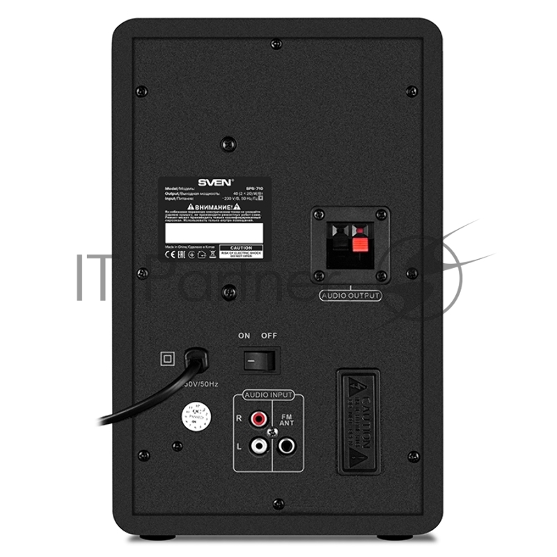 Колонки SVEN SPS-710 2.0 чёрные (2x20Вт (RMS), FM-тюнер, USB/SD, дисплей, пульт ДУ, Bluetooth)