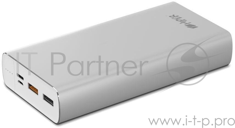 Мобильный аккумулятор Hiper MPX20000 Li-Pol 20000mAh 3A+1A серебристый 2xUSB