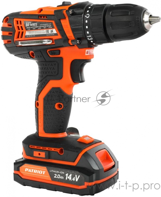 Дрель-шуруповерт Patriot BR 141ES аккум. патрон:быстрозажимной (кейс в комплекте)