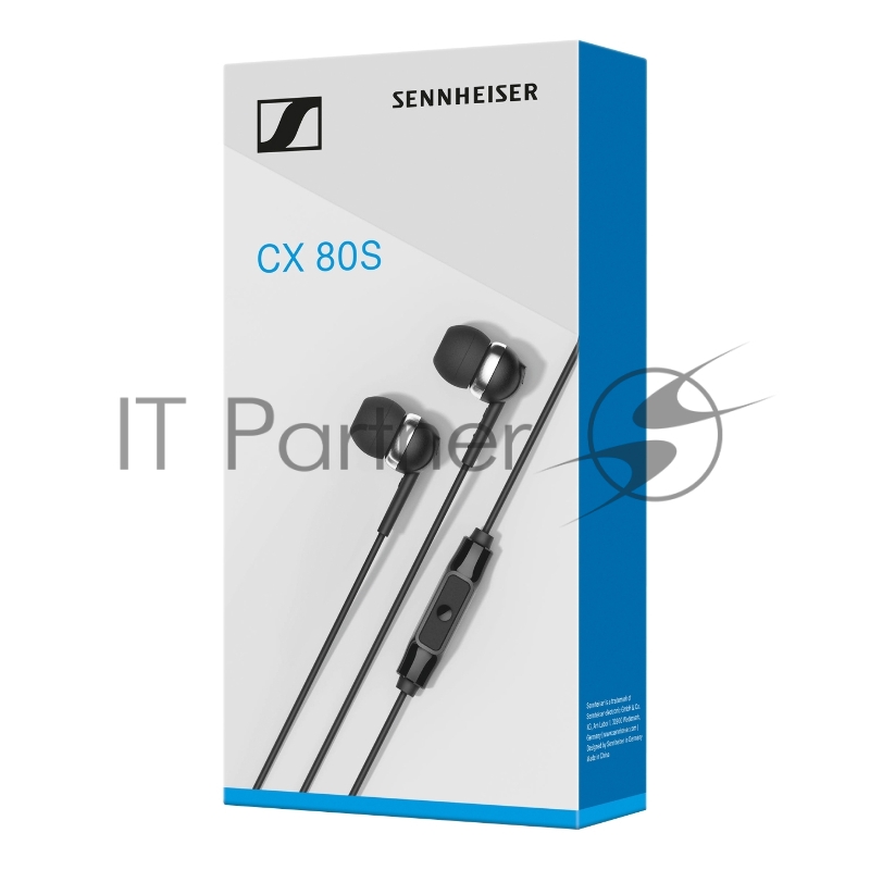 Гарнитура вкладыши Sennheiser CX 80S 1.2м черный проводные (в ушной раковине)