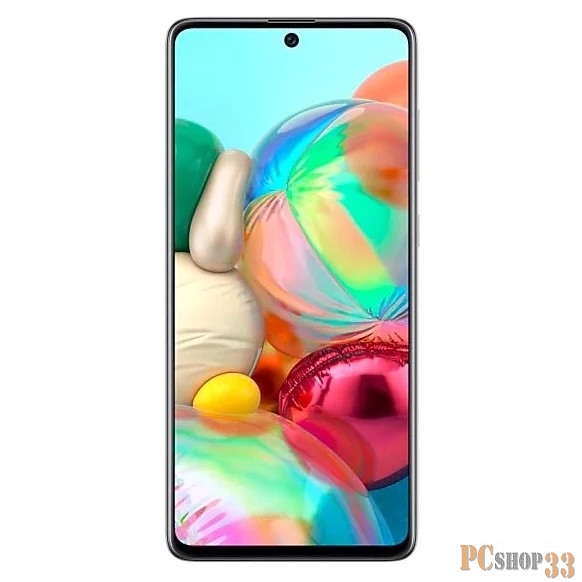 Смартфон Samsung SM-A715F Galaxy A71 128Gb 6Gb серебристый моноблок 3G 4G 2Sim 6.7 1080x2400 Android 10 64Mpix 802.11 a/b/g/n/ac NFC GPS GSM900/1800 GSM1900 TouchSc MP3 microSD max512Gb