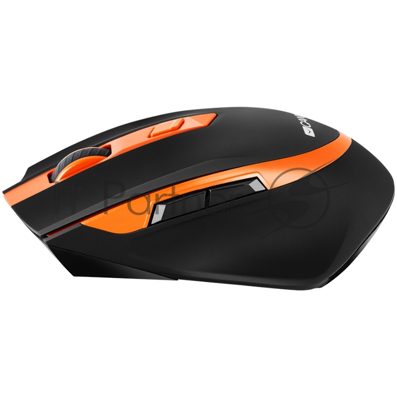 Мышь Canyon 2.4 GHz Wireless mouse ,with 6 buttons, DPI 800/1200/1600/2000/2400, Battery:AAA*2pcs ,Black-Orange 77.4*120.6*40.5mm 79g,