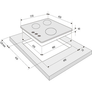 Газовая варочная поверхность KRONA TORDO 45 IX