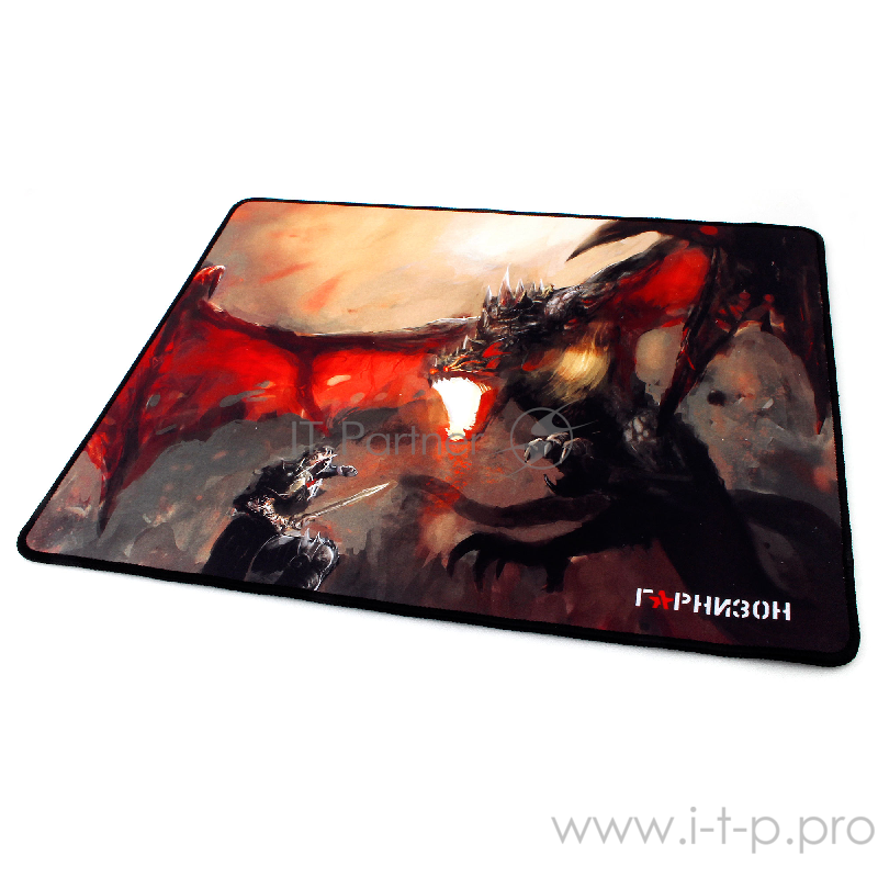 Коврик для мыши Гарнизон GMP-205, рисунок- дракон, размеры 437*350*3мм, ткань+резина, оверлок