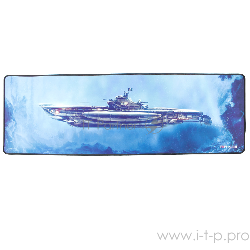 Коврик для мыши Гарнизон GMP-305, рисунок- подлодка, размеры 864*279*3мм, ткань+резина, оверлок