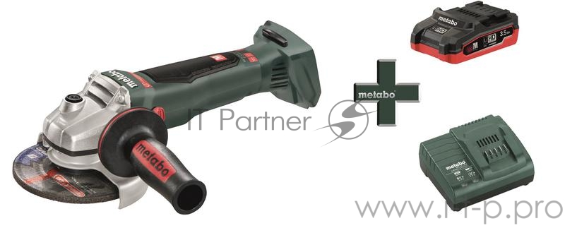 Metabo Акк.УШМ W18 LTX125 1х3,5 Ач LiHD+ ЗУ ASC 30-36 T03330
