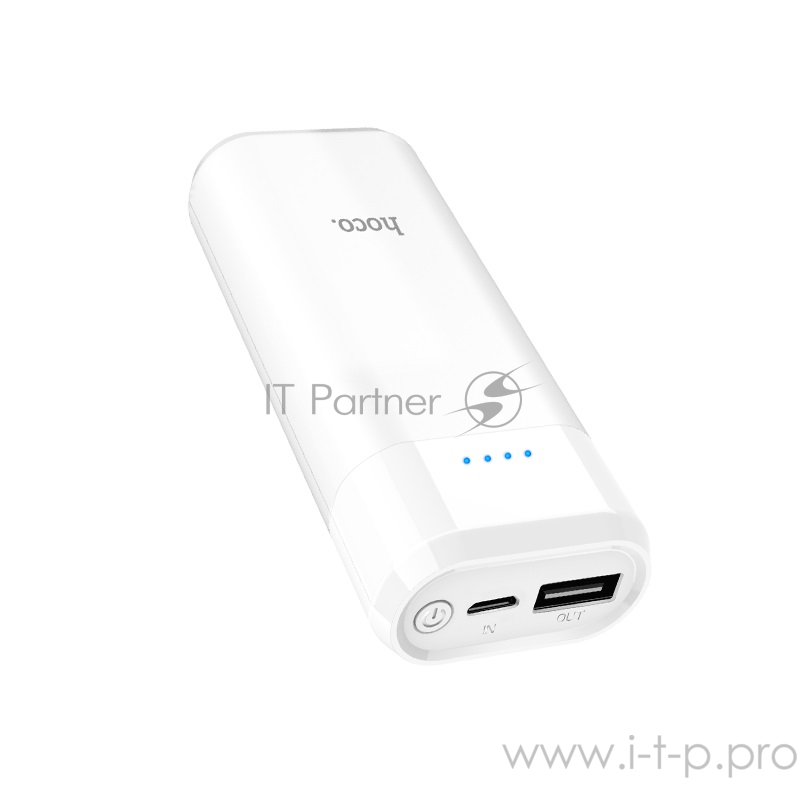 Портативный аккумулятор Hoco B35А, 5200мА/ч,USB, 1A, белый