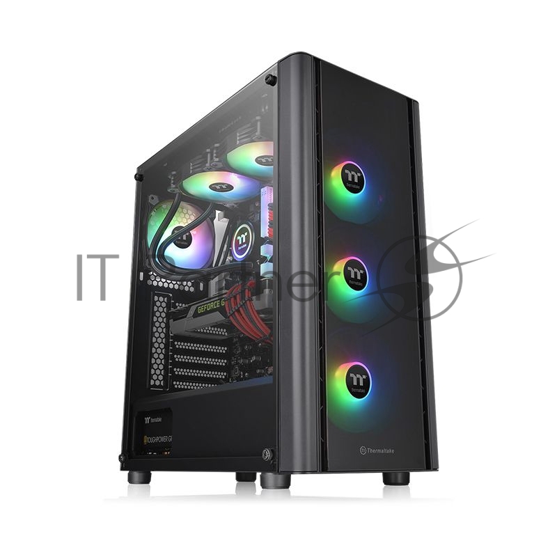 Корпус без блока питания Thermaltake Case V250 TG ARGB/Black/Win/SPCC/Tempered Glass*1/120mm Addressable RGB Fans*3 + 120mm Standard Fan*1/MB Sync