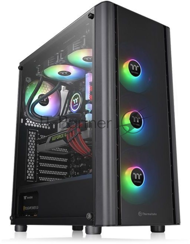 Корпус без блока питания Thermaltake Case V250 TG ARGB/Black/Win/SPCC/Tempered Glass*1/120mm Addressable RGB Fans*3 + 120mm Standard Fan*1/MB Sync