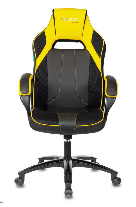 Кресло игровое Бюрократ VIKING 2 AERO YELLOW черный/желтый искусст.кожа/ткань