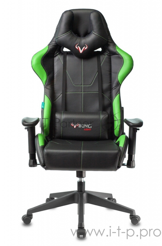 Кресло игровое Бюрократ VIKING 5 AERO LGREEN черный/салатовый искусственная кожа