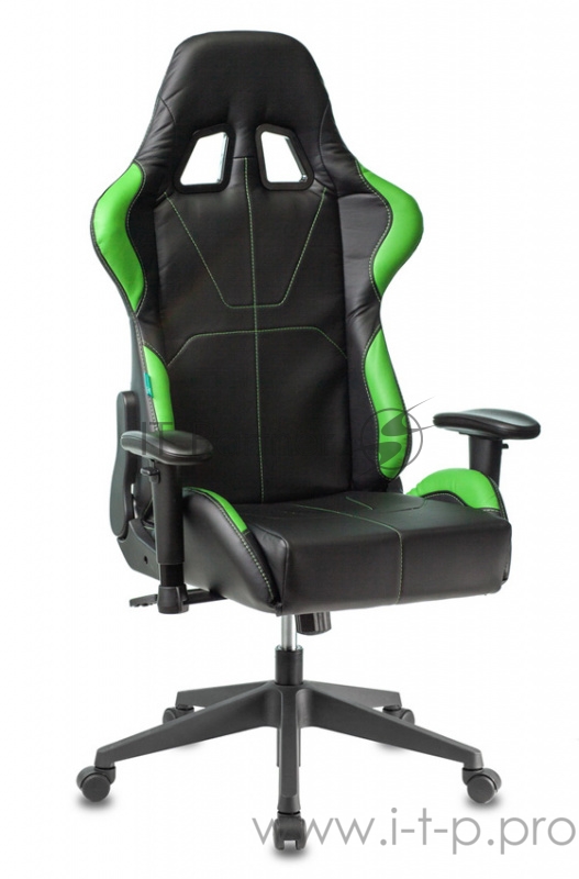 Кресло игровое Бюрократ VIKING 5 AERO LGREEN черный/салатовый искусственная кожа