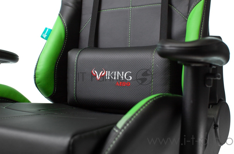 Кресло игровое Бюрократ VIKING 5 AERO LGREEN черный/салатовый искусственная кожа