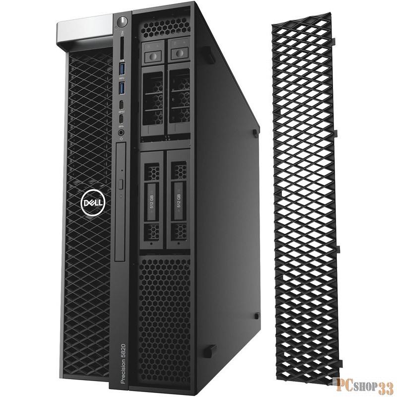 Dell Precision T5820, i9-10900X (10 cores up to 4,7 GHz Turbo), 16GB (2*8GB) 2666MHz DDR4 UDIMM non ECC, 512GB M.2 PCIe NVMe class 40 SSD,Graphics not included, Integrated Intel AHCI SATA chipset controller (8x 6.0Gb/s),16X Half Height DVD +/- RW, ke
