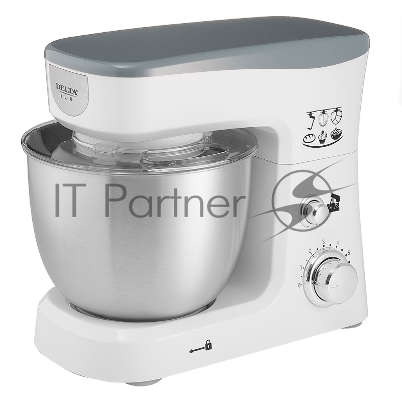 Миксер планетарный DELTA LUX DE-7900Р белый с серым: 1000 Вт,чаша из нерж.стали-3,5л (2)