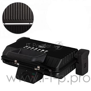 Гриль-пресс электрический DELTA LUX DL-050B черн:2000 Вт, СЪЕМНЫЕ панели с антиприг.покрыт.34*22 см(3)