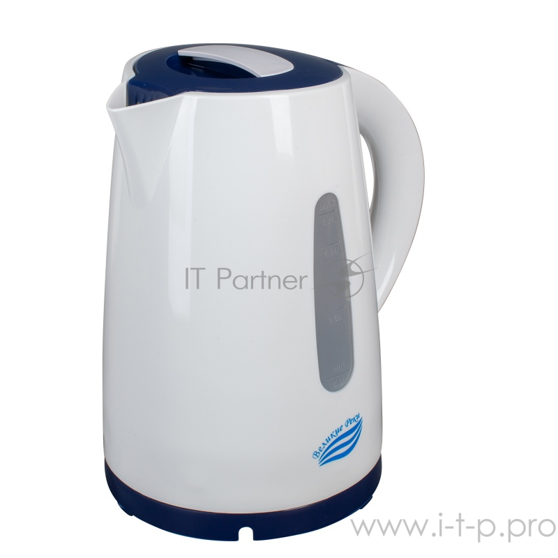 Чайник электрический Великие Реки Томь-1 белый/т.синий