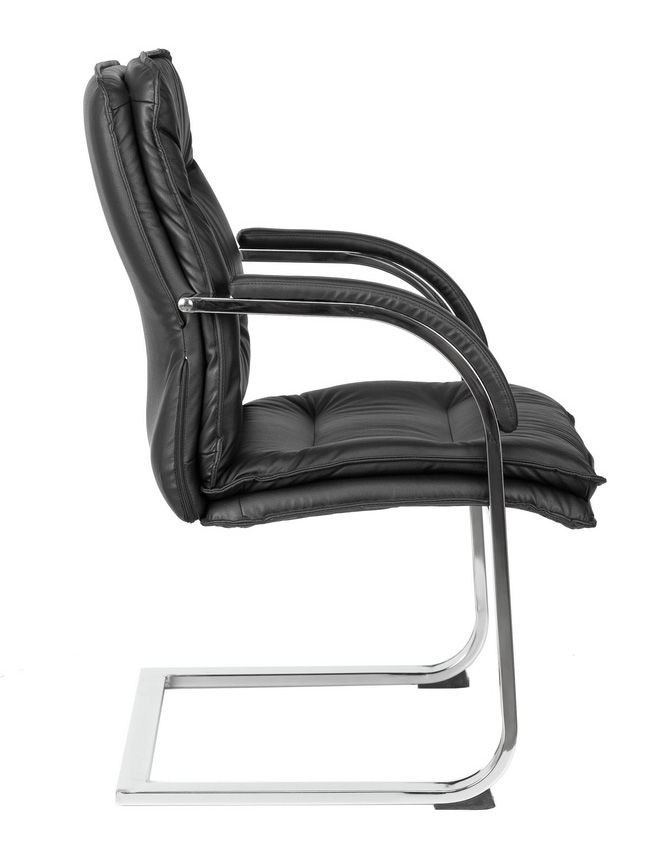 Кресло Бюрократ T-9927SL-LOW-V/BLACK на полозьях черный кожа