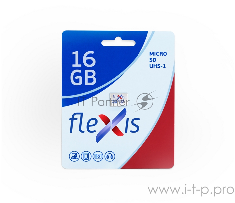 Карта памяти Flexis microSDHC 16GB class10 U1 R/W 80/45 MB/s w/o adapter, made in Russia